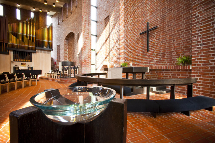Inside Leppävaara Church.