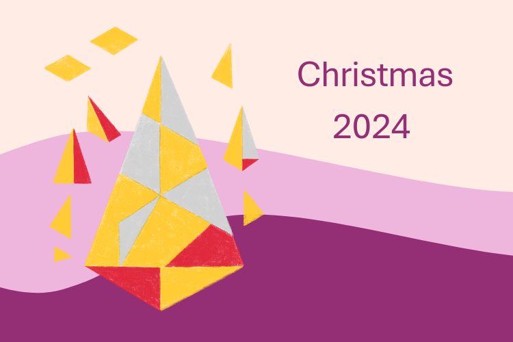 picture in violet with text Christmas 2024