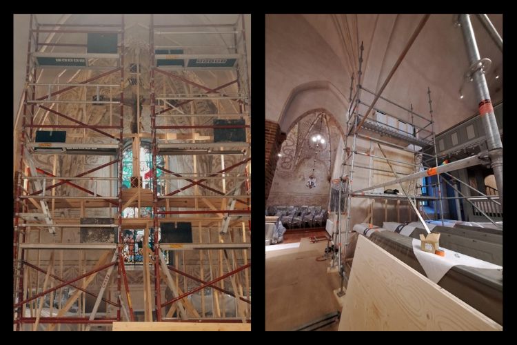 Protections inside the Cathedral.