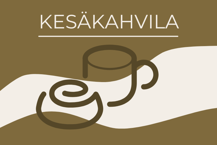 Karakappelin Kesäkahvila kahvikuppi ja pullaa