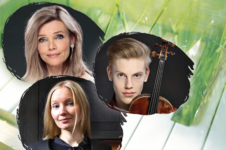 Musiikkia puolenpäivän aikaan -konsertti Anu Hälvä, Elina Jokivuori ja Kristian Sallinen.