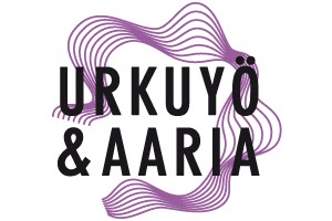 Urkuyö & Aaria -konsertti: Oopperan voima! urkuyö ja aarian-festivaalin logo, violettia,mustaa ja valkoista ja kaaria