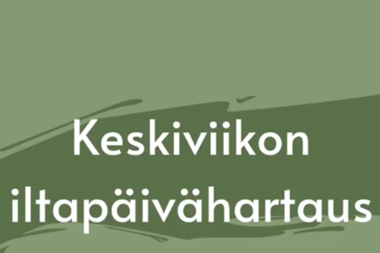 Verkkohartaus: Keskiviikon iltapäivähartaus Iltapäivähartauden mainos, vihreä