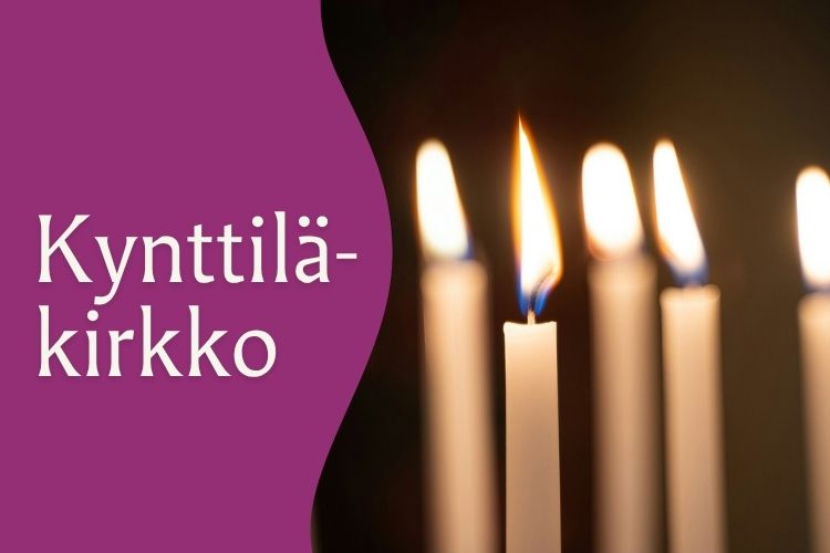 kuvassa kynttilöitä ja teksti Kynttiläkirkko