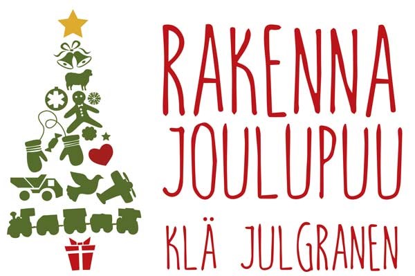 Piirroskuvassa on Rakenna joulupuu -keräyksen logo, jossa on piirretty joulupuu.