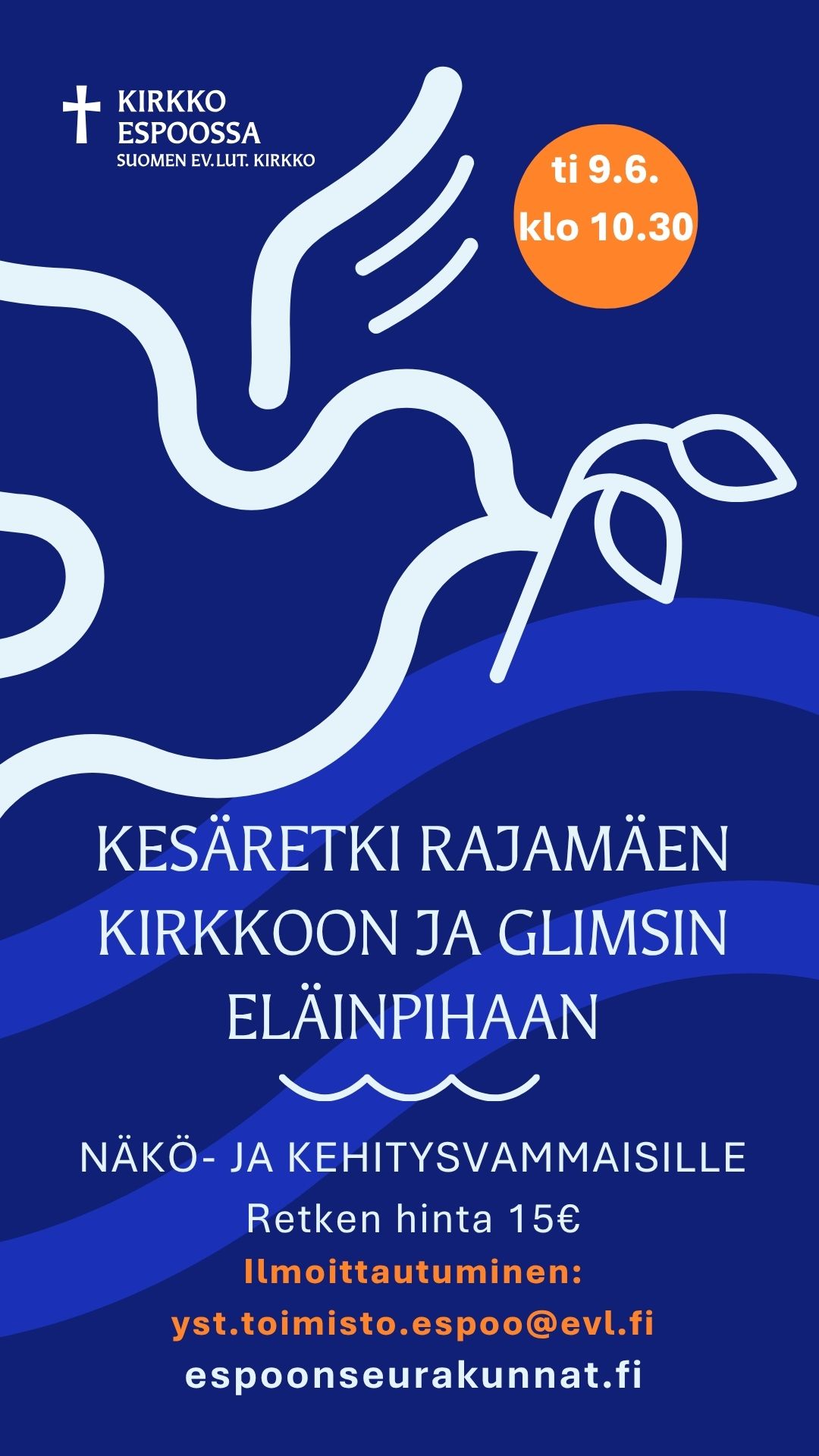 Kesäretki Rajamäen kirkolle ja Glimsin eläinpihaan 9.6.26. 
Lähtö Kirkonkulmalta klo 10.30, paluu 17.30. 15€