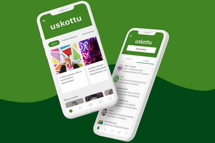 Uskottu-sovellus kokoaa Suomen evankelis-luterilaisen kirkon tukipalveluita helposti löydettäviksi.